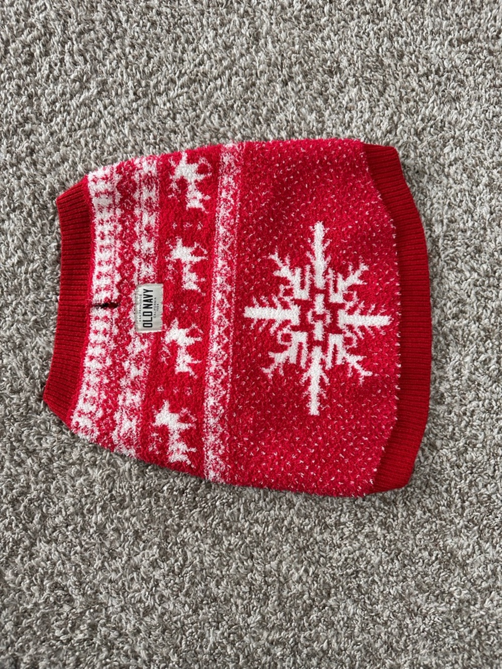 ❤️❄️ Old Navy Red and White Holiday Snowflake Dog Sweater- Size Large ❄️❤️